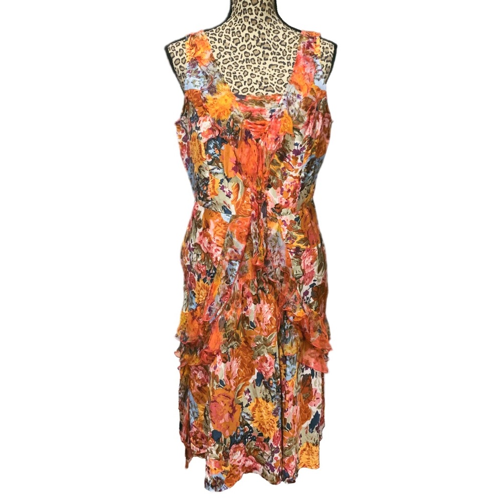 Sundance Colorful Silk Midi Dress women’s Size 10